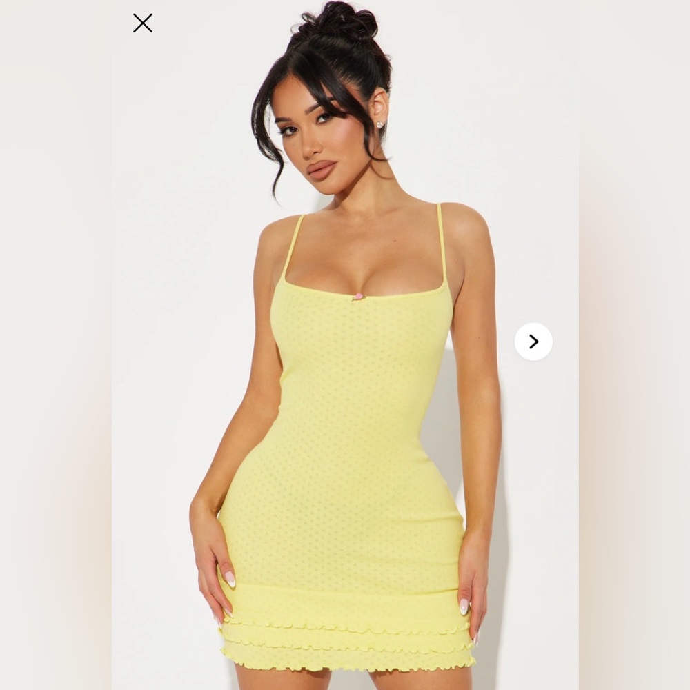 Fashion Nova Butter Yellow mini dress